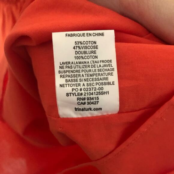 NWT Trina Turk Sofi Smocked Halter Top Orange Heatwave Size Medium - Picture 6 of 10